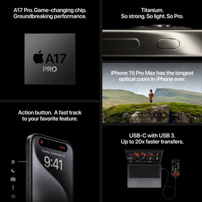Apple iPhone 15 Pro (Natural Titanium, 128 GB) - Thumbnail 7