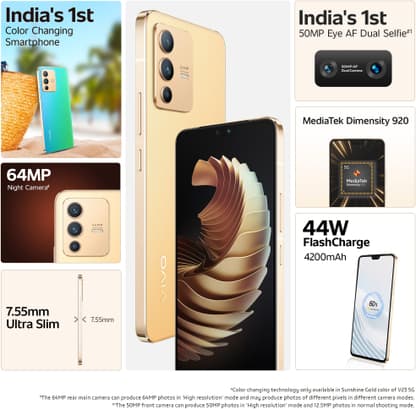 vivo V23 5G (Sunshine Gold, 128 GB) - Thumbnail 2