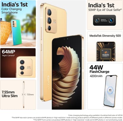 vivo V23 5G (Sunshine Gold, 128 GB) - Thumbnail 4