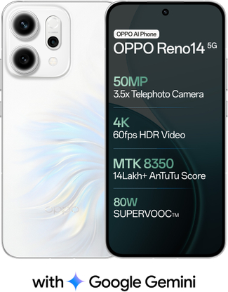 OPPO Reno14 5G (Pearl White, 256 GB)