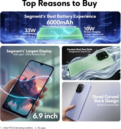 POCO C85 5G (Mystic Purple, 128 GB) - Thumbnail 2